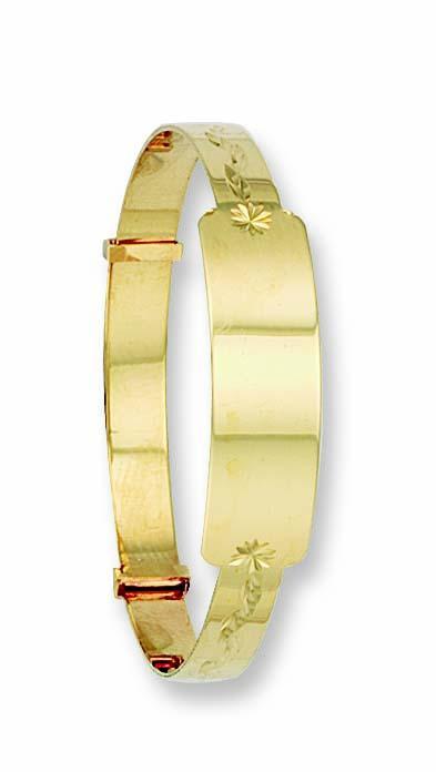 9ct Gold Diamond Cut Baby's ID Bangle