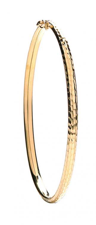 9ct Gold Diamond Cut Fancy Bangle