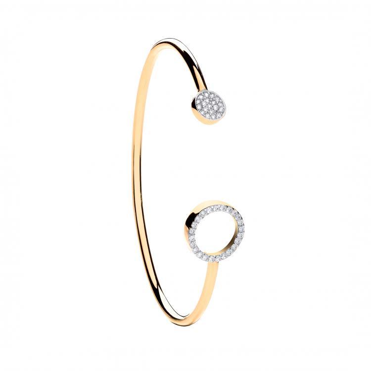 9ct Gold Cz Torque Baby's Bangle