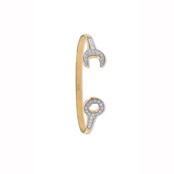 9ct Gold Baby Cz Spanner Bangle