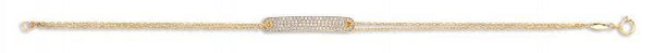 9ct Gold Ladies ID CZ Bracelet