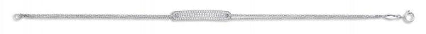 9ct Gold Ladies ID CZ Bracelet