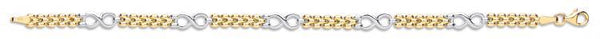9ct Gold Infinity Fancy Link Ladies Bracelet