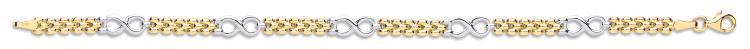 9ct Gold Infinity Fancy Link Ladies Bracelet
