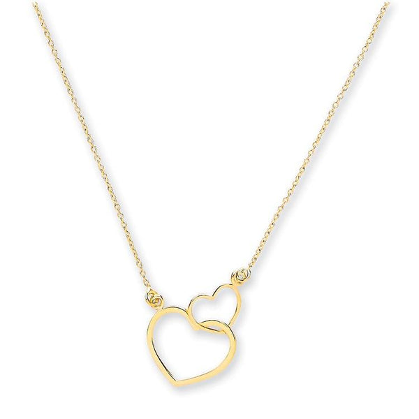 9ct Gold Double Heart Necklace