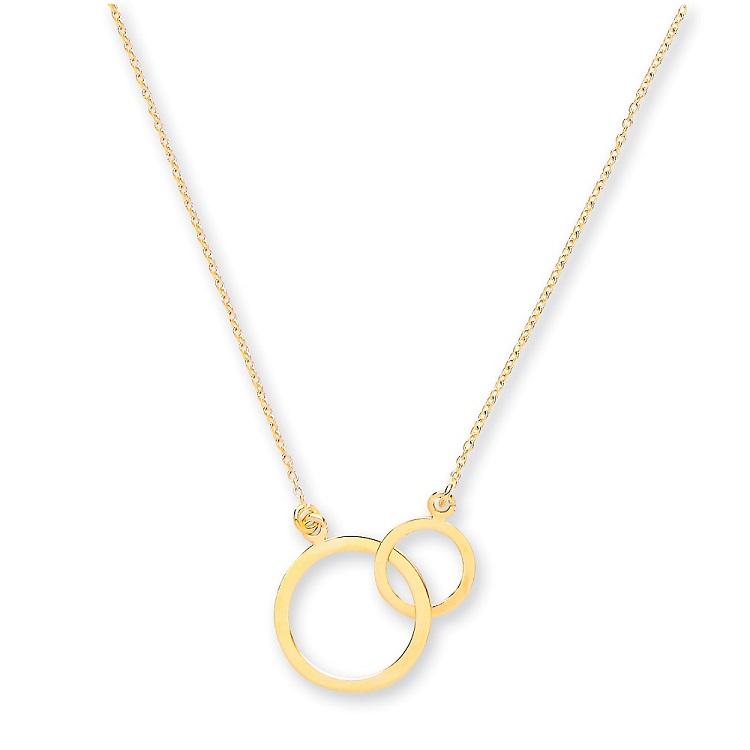 9ct Gold Double Circle Necklace