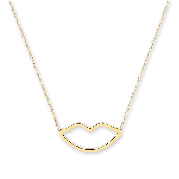 9ct Gold Lip Necklace