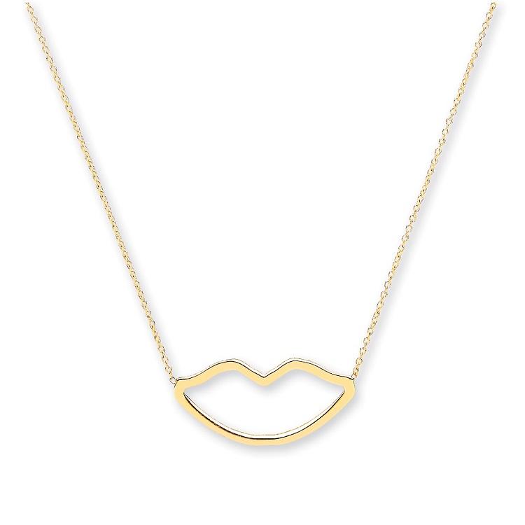 9ct Gold Lip Necklace