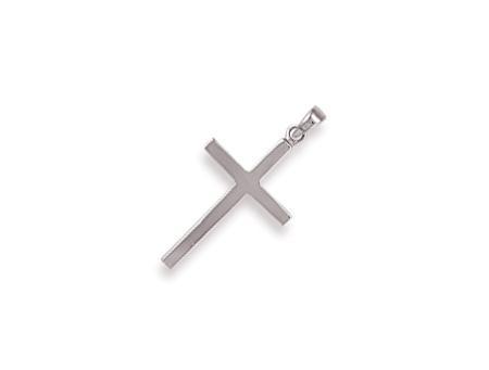 9ct White Gold Solid Plain Cross