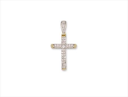 9ct Gold Tubed Cubic Zirconia Cross