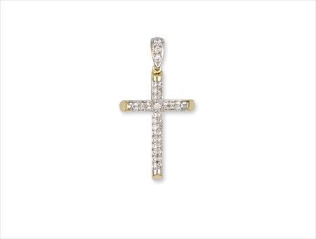 9ct Gold Tubed Cubic Zirconia Cross