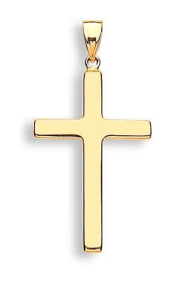 9ct Gold Large Hollow Plain Cross