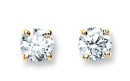 18ct Gold 1.00ct Claw Set Diamond Stud Earrings