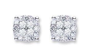 18ct White Gold 0.50ct Cluster Diamond Studs