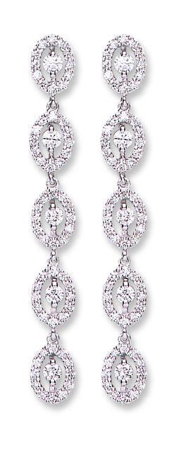 18ct White Gold 1.25ct Diamond Drop Earrings