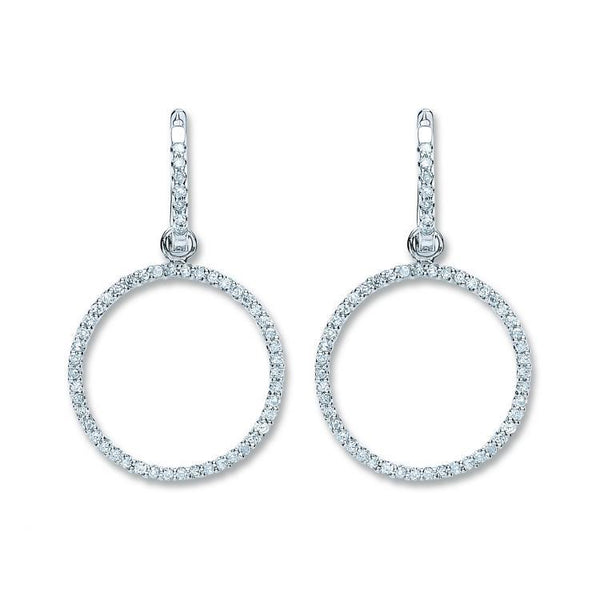18ct White Gold 0.55ct Diamond Circle of Life Drop Earrings
