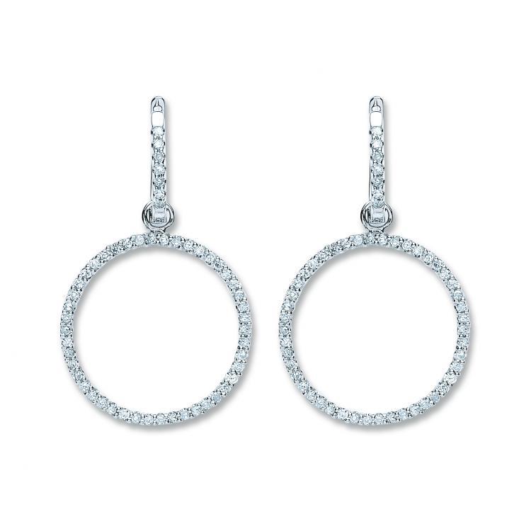 18ct White Gold 0.55ct Diamond Circle of Life Drop Earrings