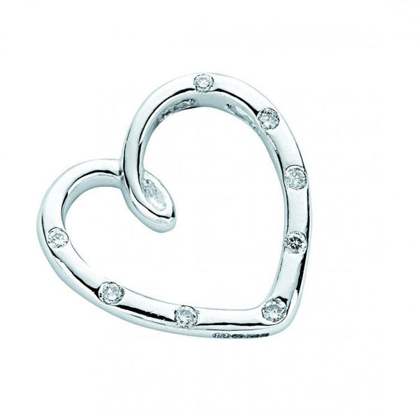 18ct White Gold Real Diamond Heart Pendant 0.10