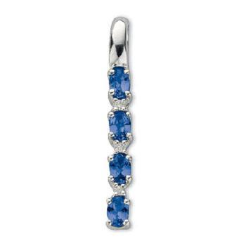 9ct White Gold Real Diamond & Tanzanite Pendant