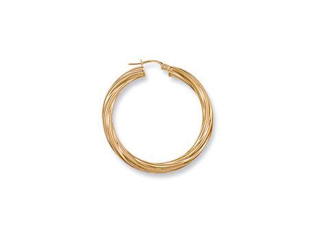 9ct Gold Twisted Hoop Earrings