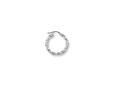 9ct White Gold Twisted Hoops