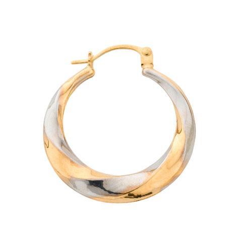 9ct Gold Two Tone Creole Earrings