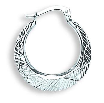 9ct White Gold Diamond Cut Earrings