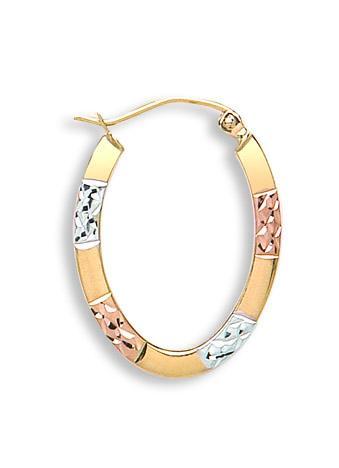 9ct Gold 3 Colour Oval Creoles