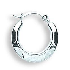 9ct White Gold Small Hooped Earrings
