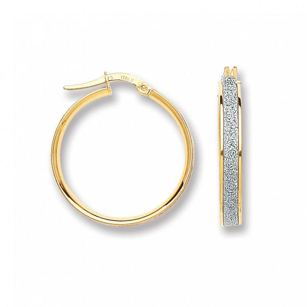 9ct Gold MoonDust style Hooped Earrings