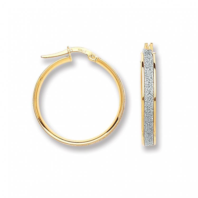 9ct Gold MoonDust style Hooped Earrings