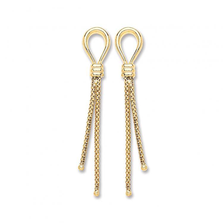 9ct Gold 2 Strand Hook Drop Earrings