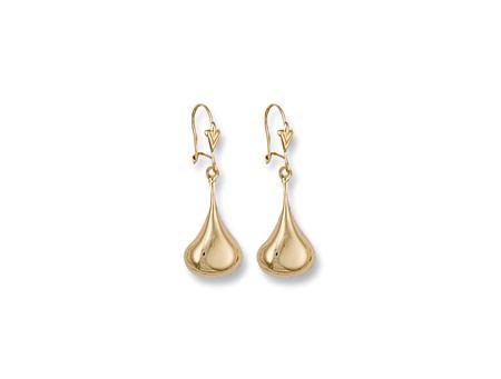9ct Gold Pear Shape Drop Earrings