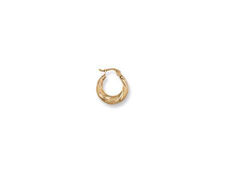 9ct Gold Frosted Creole Earrings