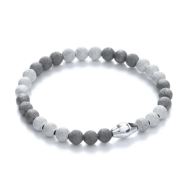 Real Silver Two Colour Frosty Finish Balls Bracelet, J-Jaz Collection