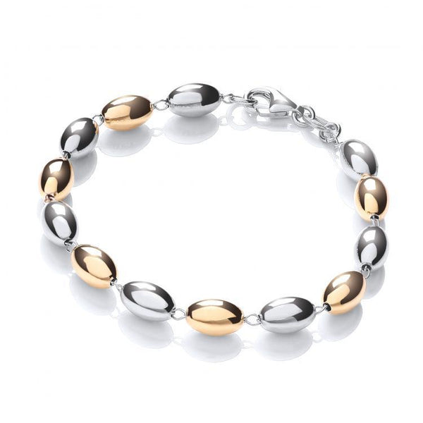 Real Silver Two Color Bead Bracelet, J-Jaz Collection