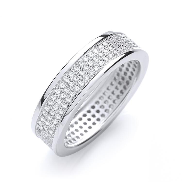 Real Silver Micro Pave' Full ET Ring 165 Cz, J-Jaz Collection