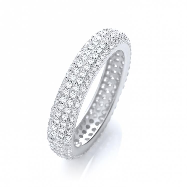 Real Silver Micro Pave' Full ET Ring No Edge Cz, J-Jaz Collection