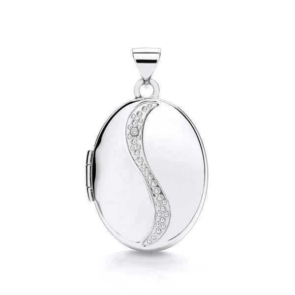 9ct White Gold Real Diamond Locket