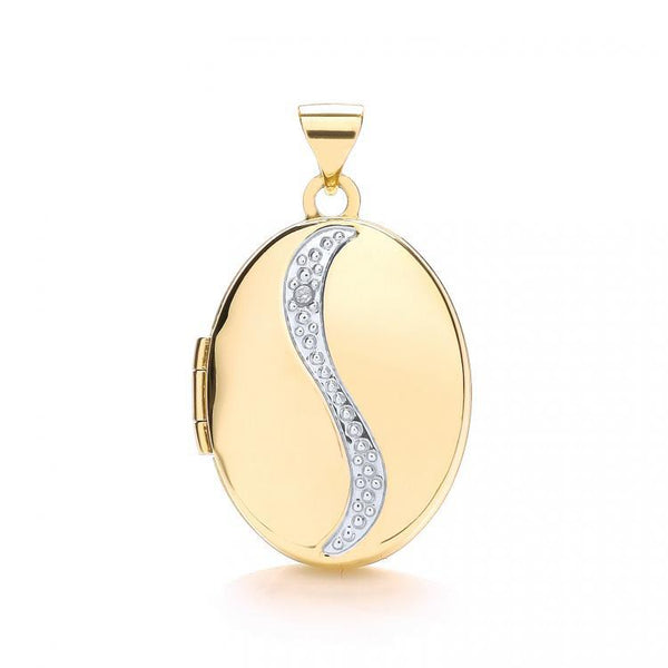 9ct White Gold Real Diamond Locket