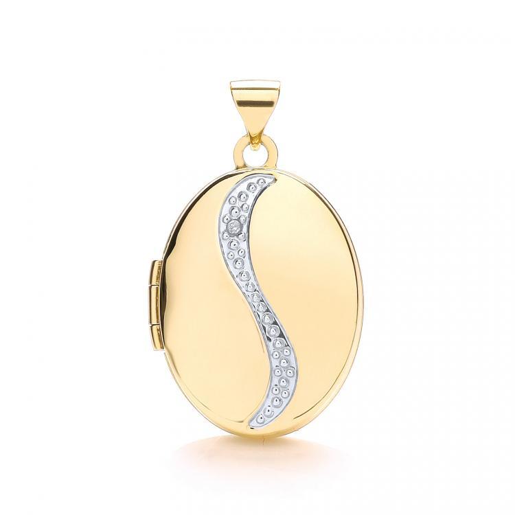 9ct White Gold Real Diamond Locket