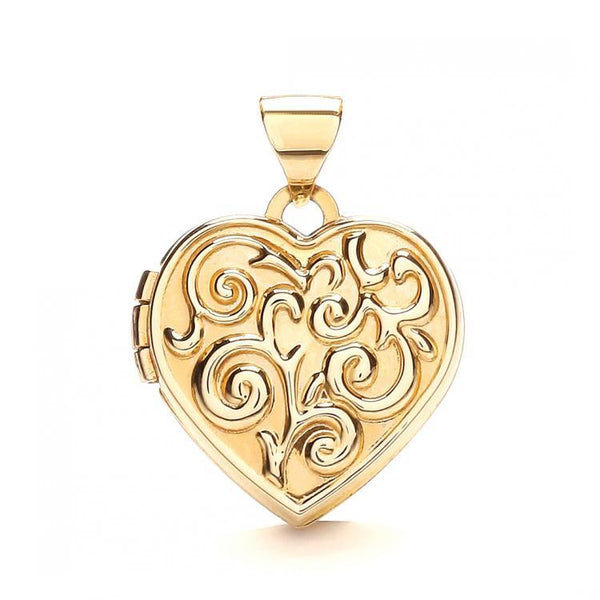 9ct Gold Heart Locket With Design