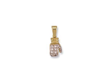9ct Gold Solid Cubic Zirconia Boxing Glove