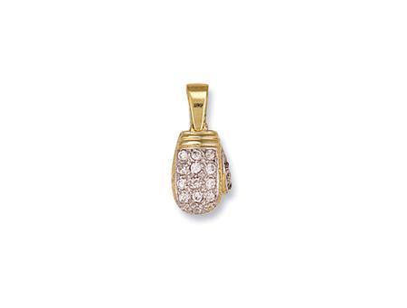 9ct Gold Solid Cubic Zirconia Boxing Glove