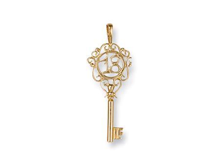 9ct Gold 18 Key Pendant