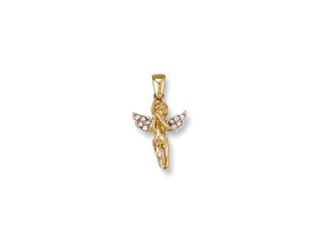 9ct Gold Cherub Cubic Zirconia Pendant