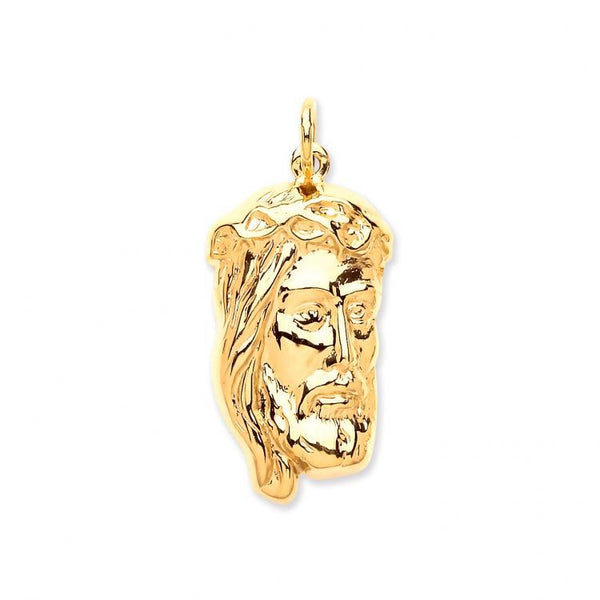 9ct Gold Jesus Head Pendant