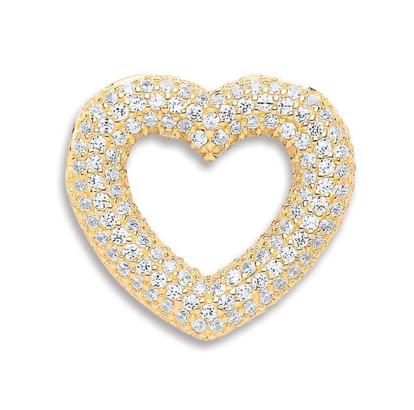 9ct Gold CZ Heart Pendant