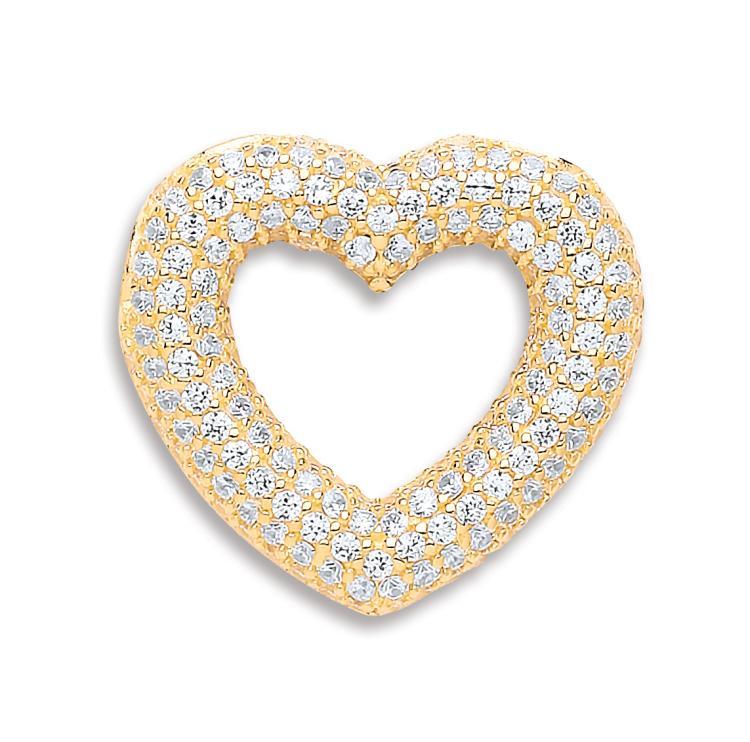 9ct Gold CZ Heart Pendant