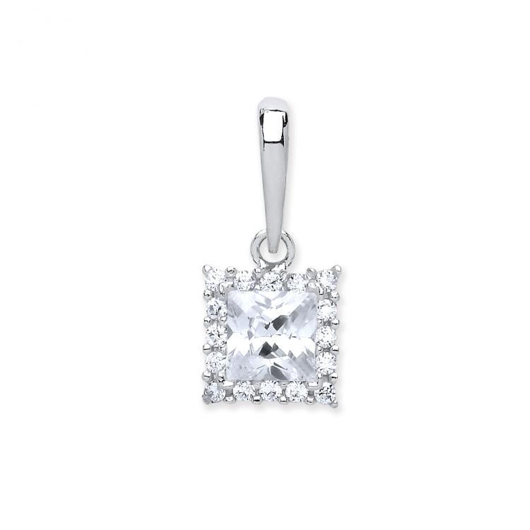 9ct Gold Halo Style CZ Pendant